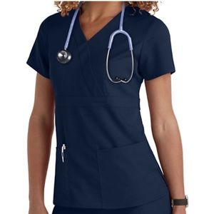 Grey's Anatomy 3 Pocket Mock Wrap Top